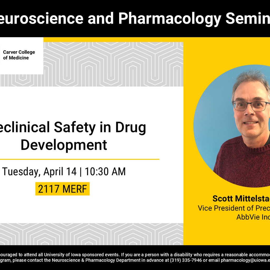 Neuroscience and Pharmacology Seminar - Scott Mittelstadt, PhD promotional image